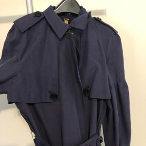 Burberry Maythorne Silk Trench in Navy